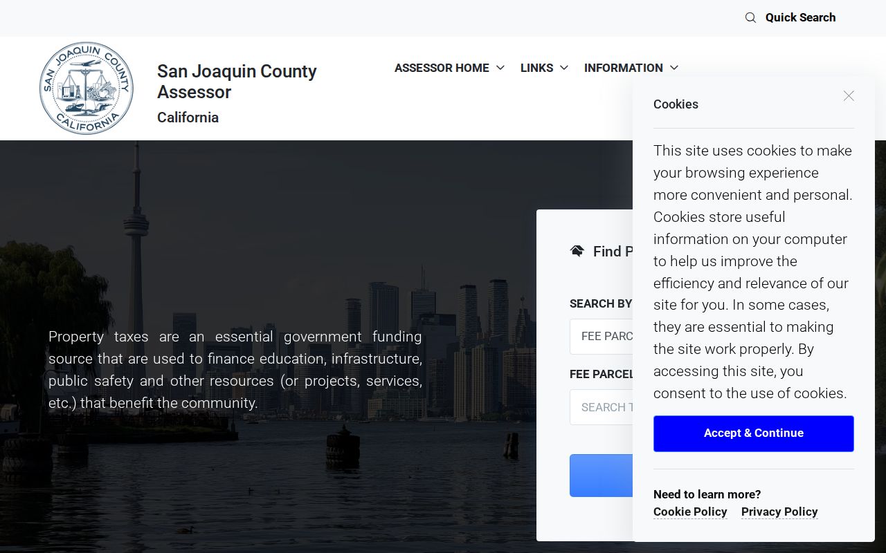 Lathrop people search with San Joaquin County Assessor property records
